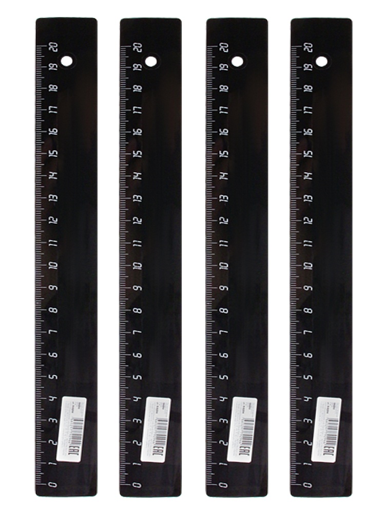 Линейка 20 см. ЧЕРНАЯ