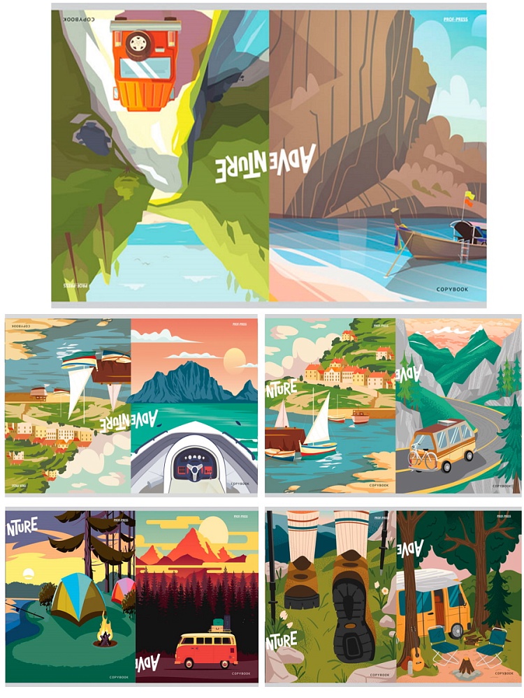 Тетрадь перевертыш КЛЕТКА 48л. ПУТЕШЕСТВИЕ ПО ГОРОДАМ (48-1819) цветная мелованная обложка