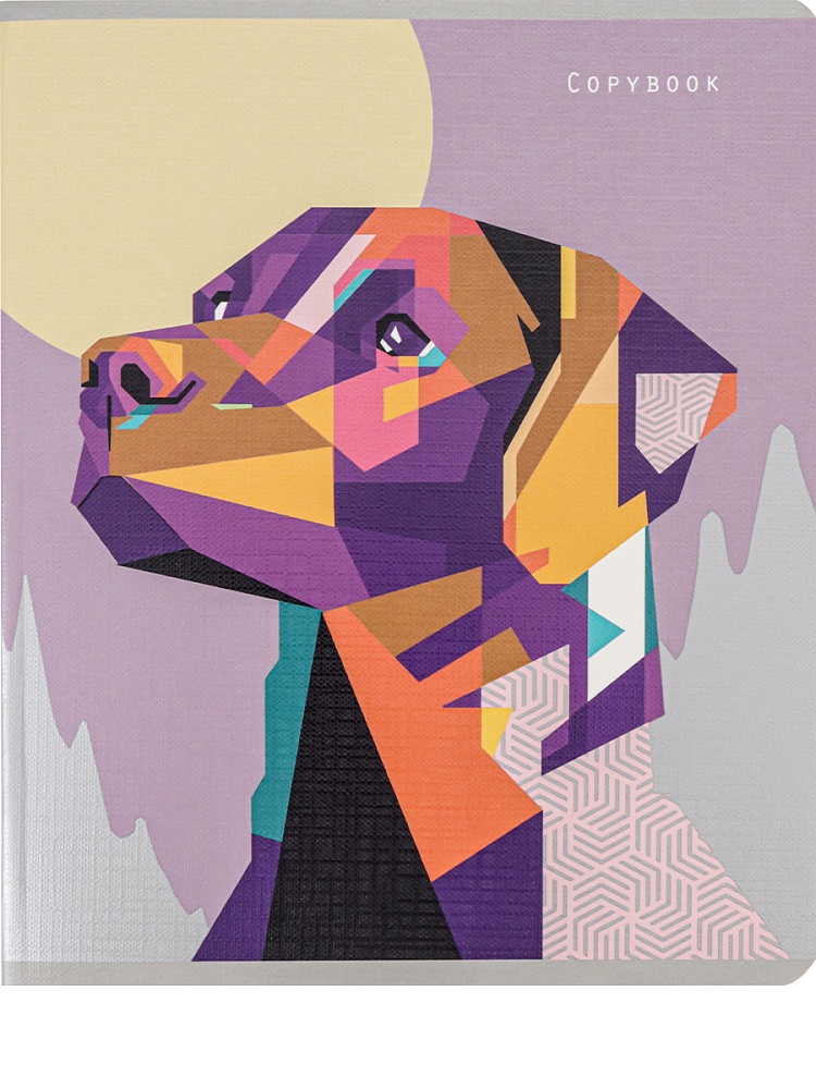 Тетрадь КЛЕТКА 48л. ЯРКИЕ ФРАГМЕНТЫ (48-2673) 5 диз в сп,серебро, 5+0, лён