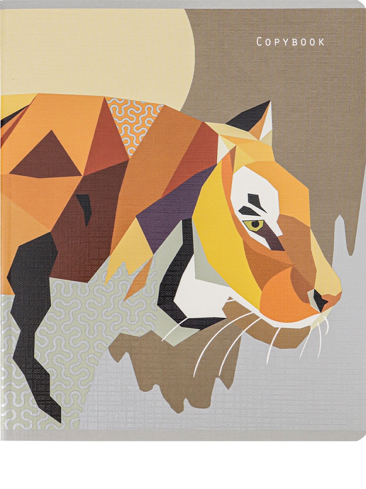 Тетрадь КЛЕТКА 48л. ЯРКИЕ ФРАГМЕНТЫ (48-2673) 5 диз в сп,серебро, 5+0, лён