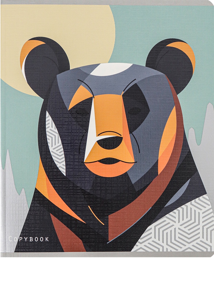 Тетрадь КЛЕТКА 48л. ЯРКИЕ ФРАГМЕНТЫ (48-2673) 5 диз в сп,серебро, 5+0, лён