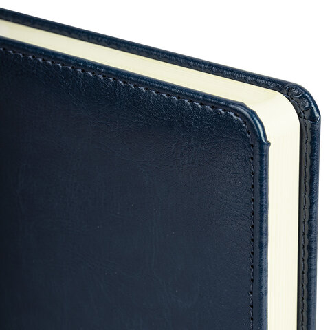 Ежедневник недатированный А5 138х213 мм BRAUBERG "Imperial" под кожу, 160 л., темно-синий