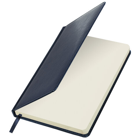 Ежедневник недатированный А5 138х213 мм BRAUBERG "Imperial" под кожу, 160 л., темно-синий