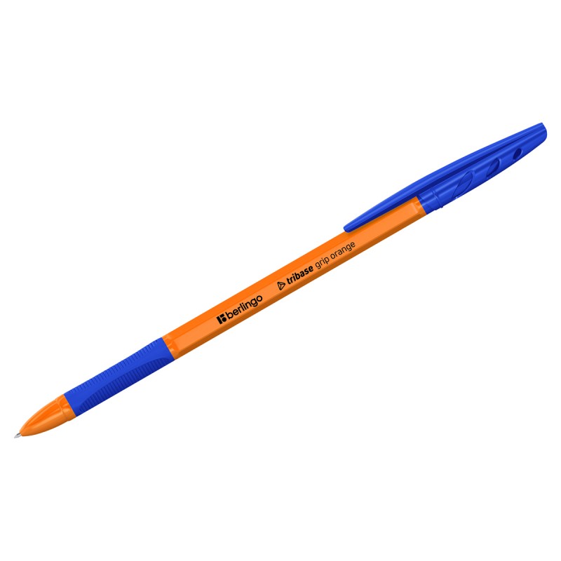 Ручка шариковая Berlingo "Tribase grip orange" синяя, 0,7мм, грип CBp_70960