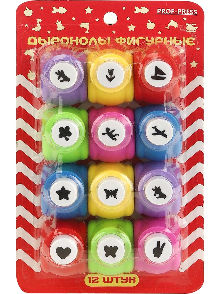 Фигурный дырокол, ассорти, 10мм вырубка, ДР-1205