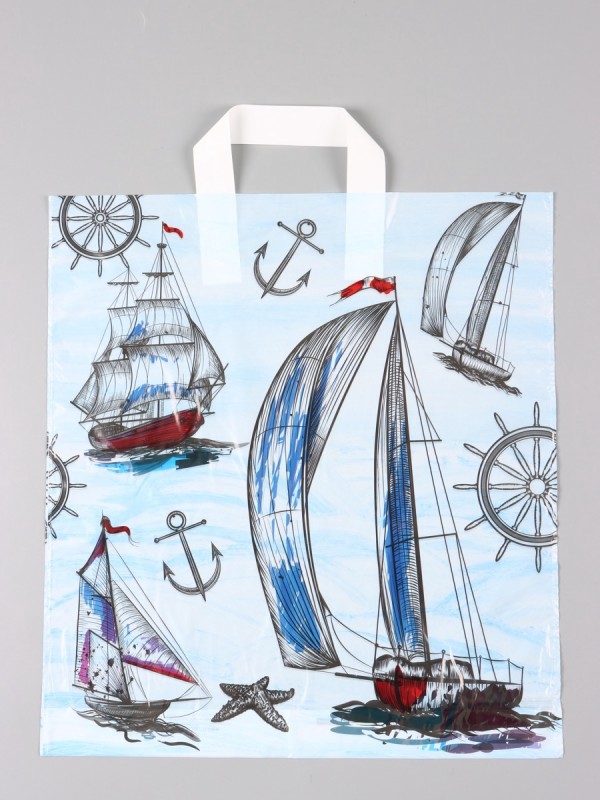 Пакет «Парус», полиэтиленовый с петлевой ручкой, 38×42 + 3 см, 37 мкм