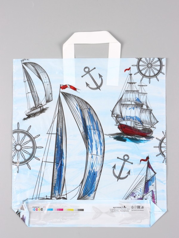 Пакет «Парус», полиэтиленовый с петлевой ручкой, 38×42 + 3 см, 37 мкм