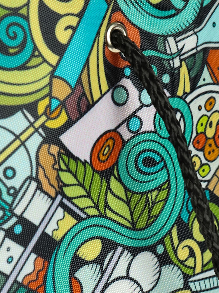 Папка детская на шнурке А4 ШКОЛЬНЫЙ БУМ (П-1092) печать на ткани