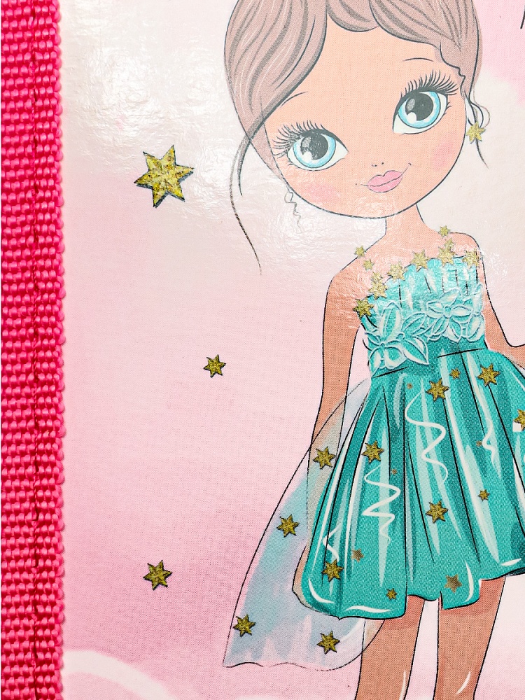 Папка для тетрадей на молнии сверху А5 ДЕВОЧКА И ФЛАМИНГО (ПТ-2224) картон + пластик