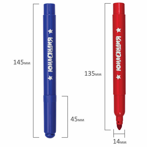 Фломастеры ЮНЛАНДИЯ 6 цветов, "ЮНЛАНДИК В АРКТИКЕ", утолщенные, ударопрочный наконечник, ПВХ