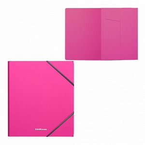 Папка на резинке А5+ Erich Krause Neon 400мкм, розовая.