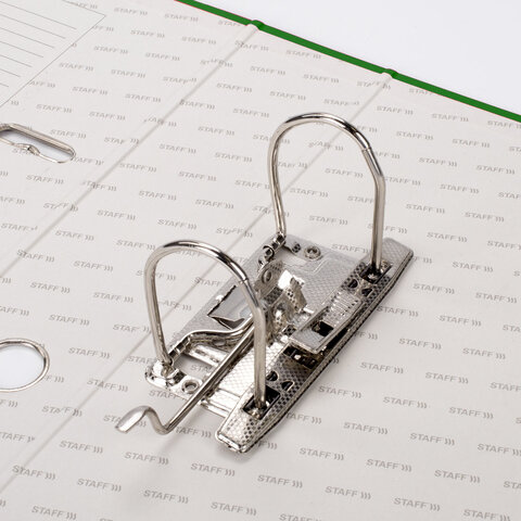 Папка-регистратор STAFF "Manager" с покрытием из ПВХ, 70 мм, без уголка, зеленая