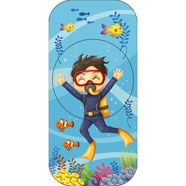 Пенал с прозр окошком ВЕСЕЛЫЙ АКВАЛАНГИСТ (ПН-2100) 20x9.5x5.5 см