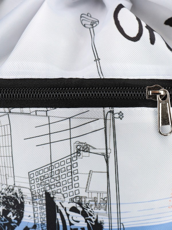 Мешок для сменной обуви, 1 отделение, с карманом, СИНЯЯ ТАЧКА (МО-4041)