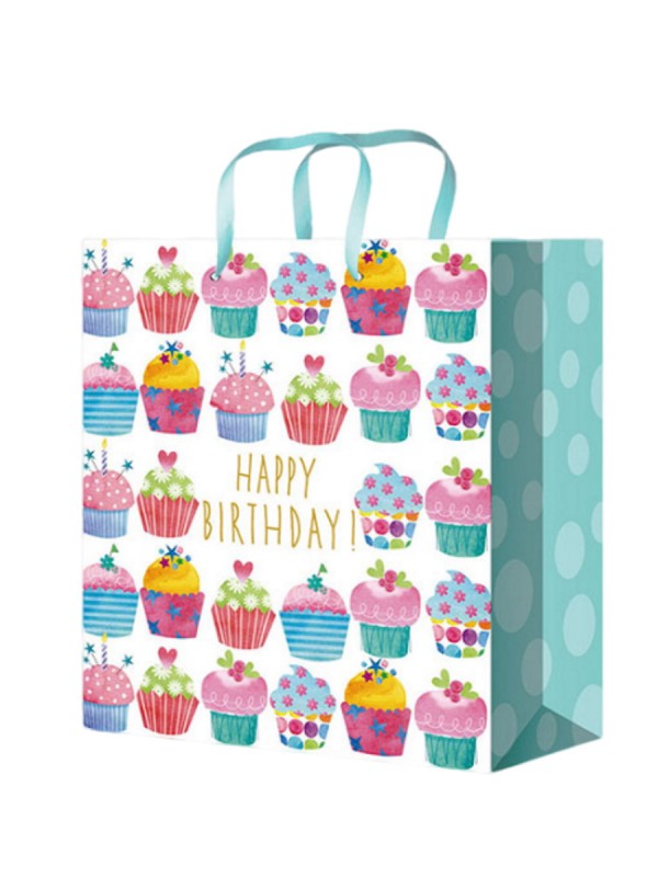 Пакет подарочный с глянцевой ламинацией 11,5х14,5х6 см (S) Кексики, 128 г ППК-4300