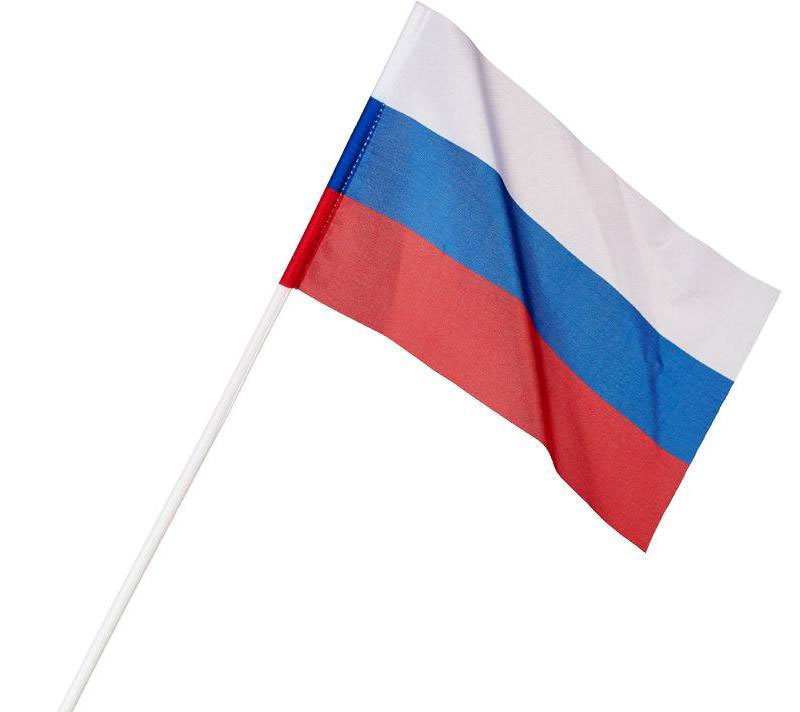 Флаг России с штоком 14*21