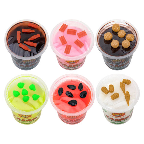 Слайм с фигурками, вкусняшки, 200 г, АССОРТИ 6 видов, JOLLY JOT (ДЖОЛЛИ ДЖОТ)