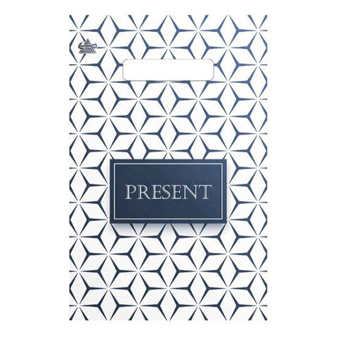 Пакет с вырубной ручкой ПВД, 30х20 см, "Презент", 30 мкм,