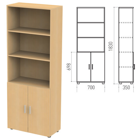 Шкаф полузакрытый «Фея», 740×390×2000 мм, цвет орех милан (КОМПЛЕКТ)