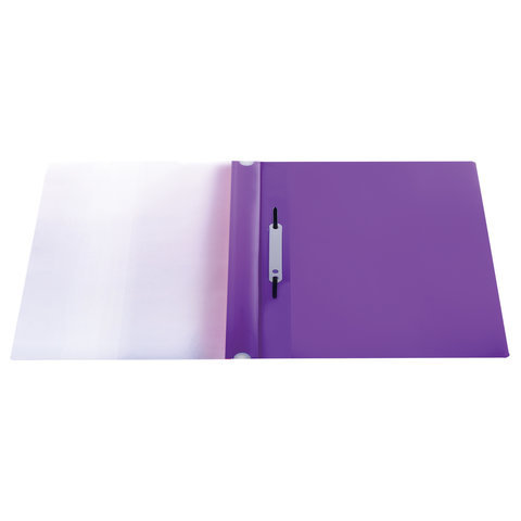 Скоросшиватель пластиковый с перфорацией BRAUBERG, А4, 140/180 мкм, фиолетовый