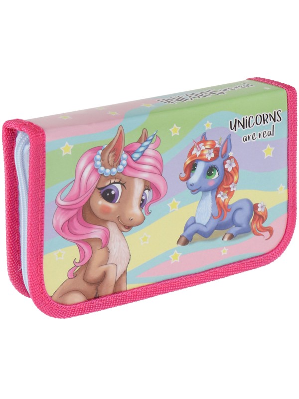 Пенал 1-секц, большой, с отк.планкой ЕДИНОРОГИ РЕАЛЬНЫ (190х115)лам.к