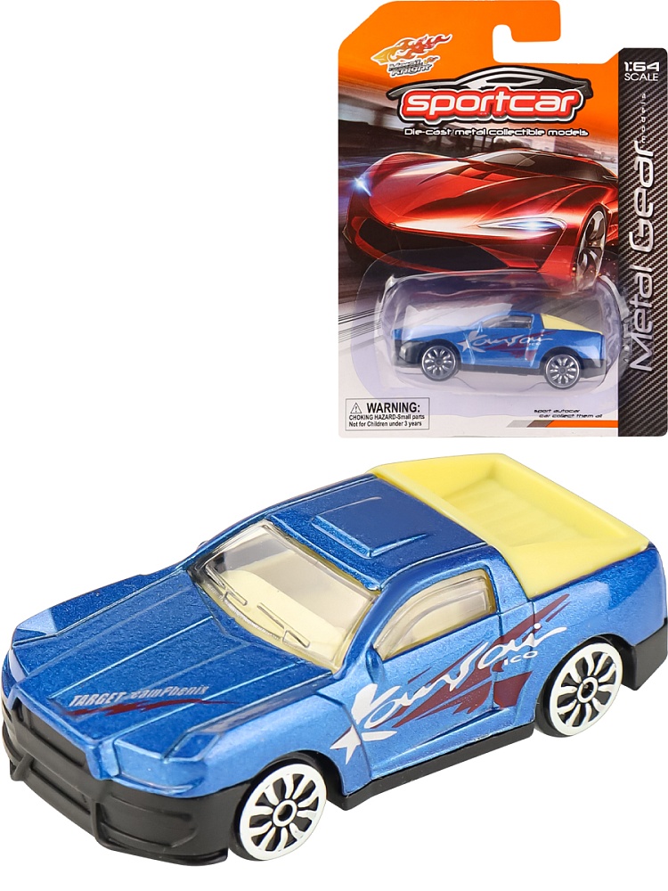 Машинка инерционная "Спорткар" (металл), 11,2х15,3 см, микс, в блистере (Арт. 2050322)