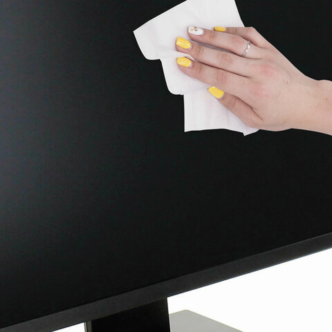 Салфетки для экранов всех типов и пластика (запасной блок) BRAUBERG, пакет 100 шт., влажные