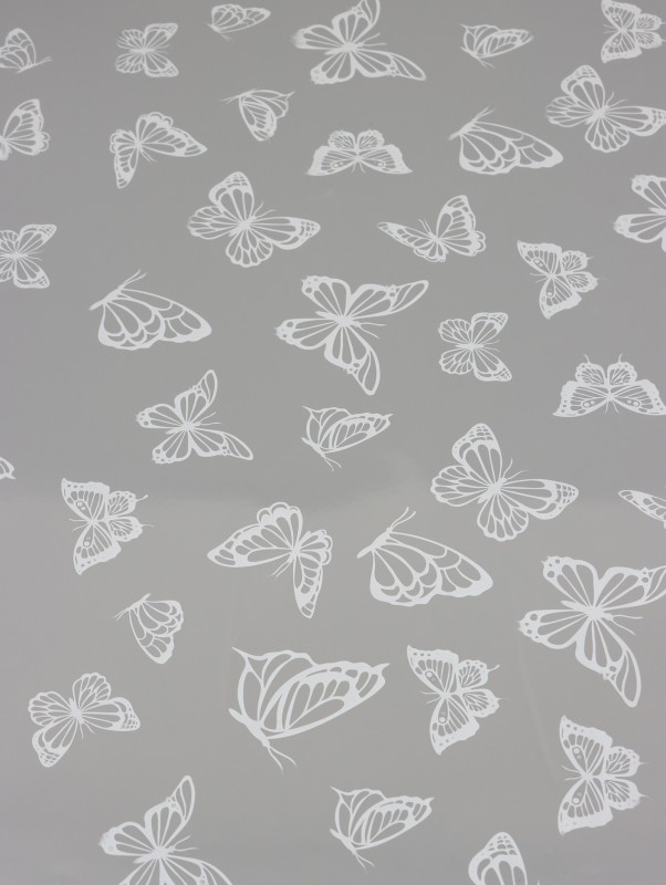Пленка прозрачная, с рисунком, для цветов и букетов «Бабочки» Белый 0.7×8.2±5%м