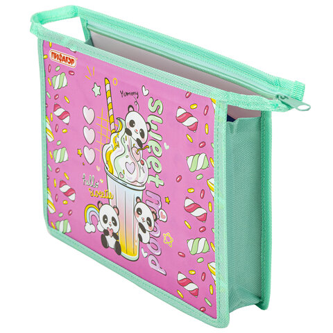 Папка для тетрадей ПИФАГОР А5, 1 отделение, пластик, на молнии, Sweet mood