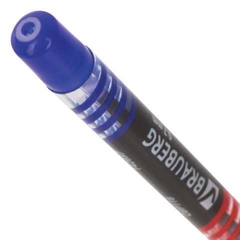 Ручка шариковая масляная с грипом BRAUBERG "Trait", СИНЯЯ, печать, узел 0,7 мм, линия письма 0,35 мм