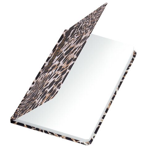 Блокнот с резинкой в клетку 96 л., А5 145х203 мм, твердая обложка, BRAUBERG," Leopard", 115535