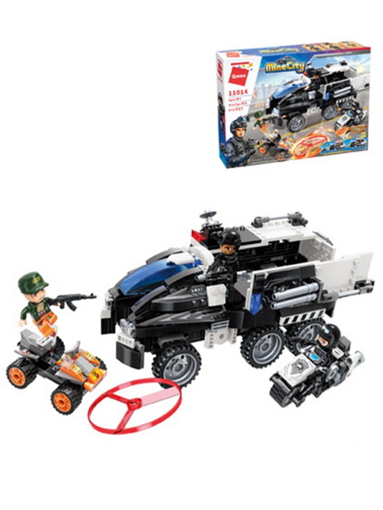 Конструктор пластик. Полицейская машина (517 дет., 3 фигурки,в коробке) ( Арт. 2054248/11014)