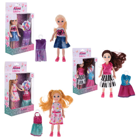 КУКЛА Alisa Little Love, НАБОР, 2 платья, 14,4 см, АССОРТИ, 3 вида, 1TOY