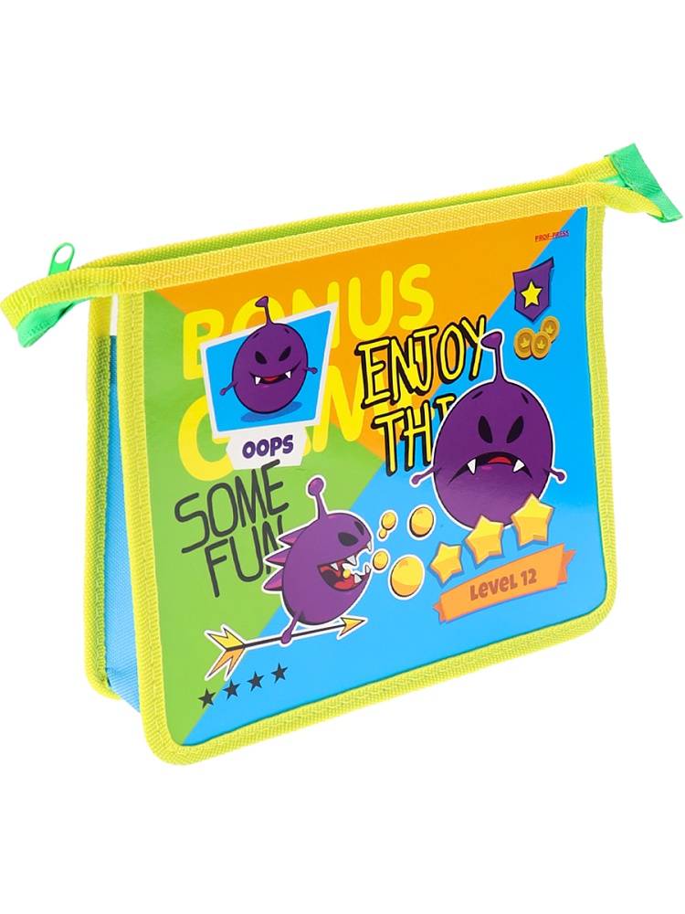 Папка для тетрадей на молнии сверху А5 СИРЕНЕВЫЙ МОНСТРИК