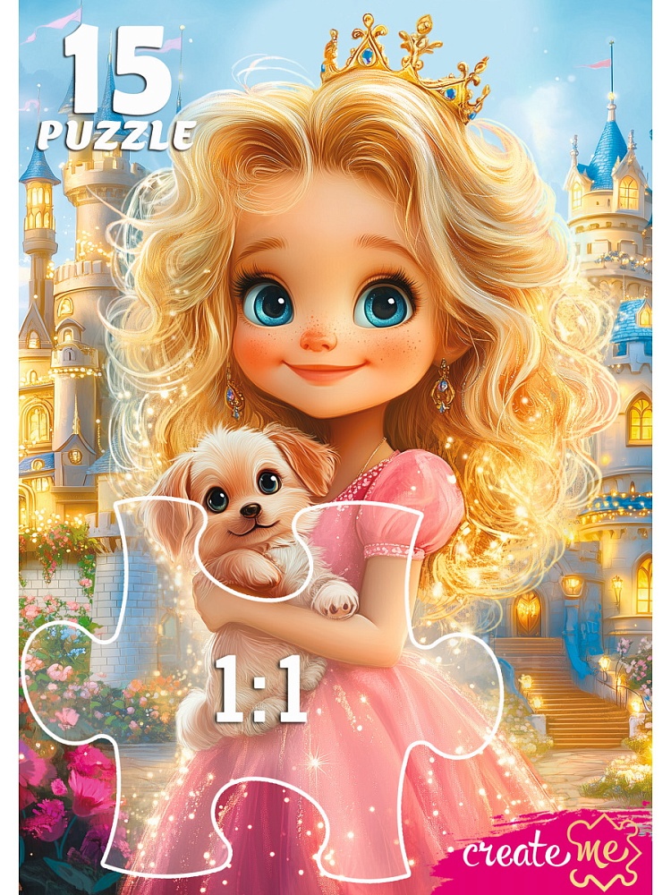 МАКСИ-ПАЗЛЫ 15 элементов. ПРИНЦЕССА С ЩЕНКОМ (арт.ПУ15-8256)