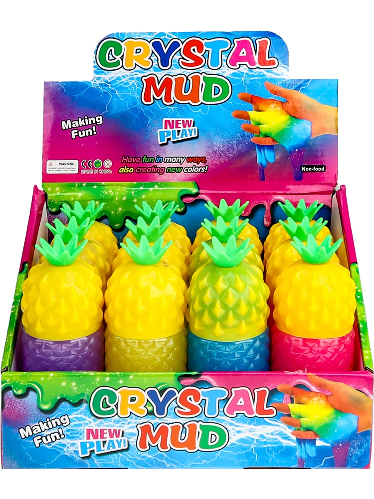 Слайм "Ананас"(15*5, 12шт в ш/б,цвет-микс) ( Арт. СЛМ-3222) кратно 12