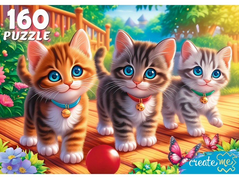 ПАЗЛЫ 160 элементов. ТРИ КОТЕНКА В САДУ (арт. УК160-5540)