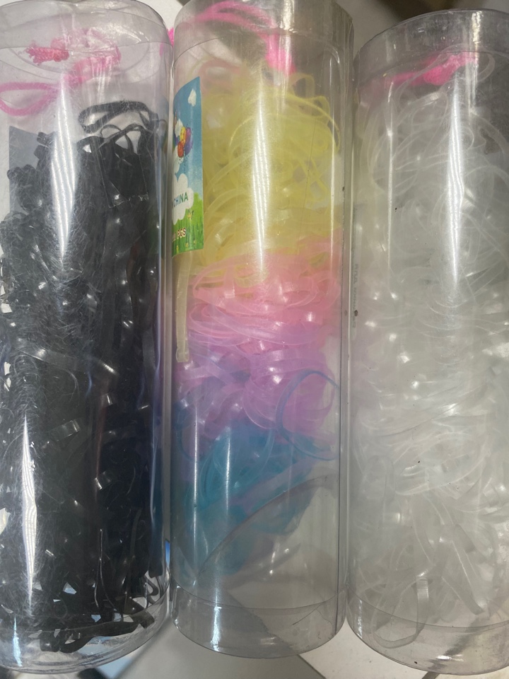 Резинки для афрокосичек/плетения тубус пластиковый 1000 штук цвет ассорти