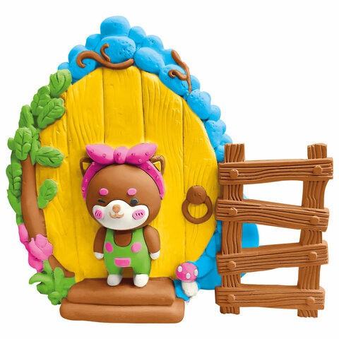 ПАННО ИЗ ГИПСА "СКАЗОЧНАЯ ДВЕРЦА", с красками и кистью для росписи, ассорти, BRAUBERG KIDS