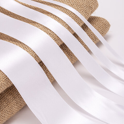 Лента атласная белая набор 5 штук по 23 м шириной 6/12/20/38/50 мм, BRAUBERG