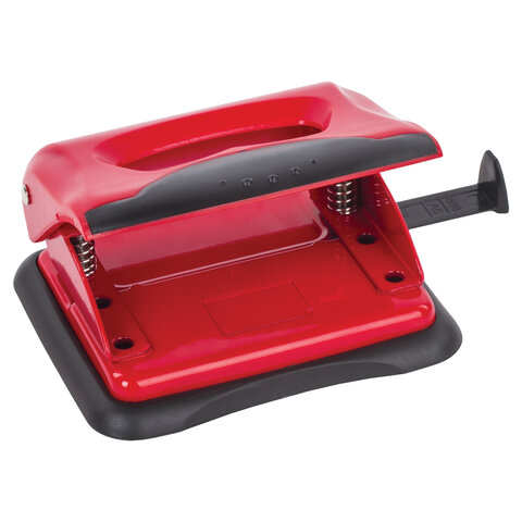 Дырокол BRAUBERG "JET PRO", до 20 листов, красно-черный