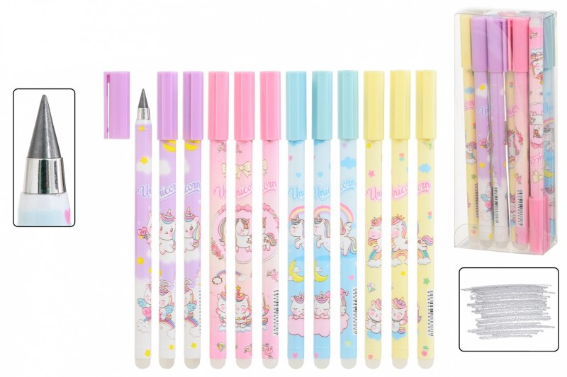 Вечный карандаш: "ЕДИНОРОГ"; функциональность вечного карандаша идентична обычному чернографитному карандашу, не требует заточки, легко стирается; цве