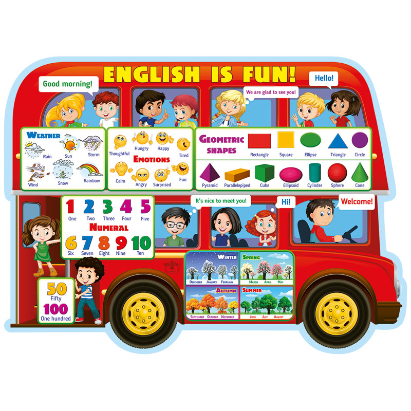 Плакат настенный Праздник "English is fun", картон, 596*440мм, без отделки