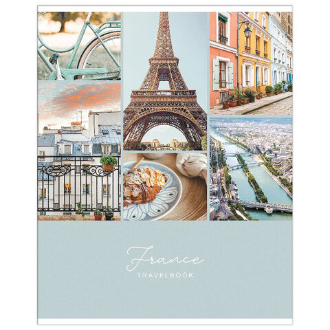 Тетрадь А5, 48 л., HATBER-ECO скоба, офсет №2 ЭКОНОМ, клетка, обложка мелованная бумага, "Travelbook"