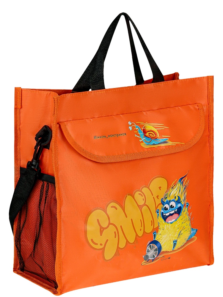 Сумка на молнии для доп.занятий МОНСТРИКИ (СМ-4552) полиэстер, 35х13х35 см