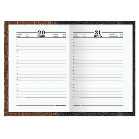 Ежедневник датированный на 4 года, BRAUBERG "Кожа коричневая", А5, 133х205 мм, 192 листа