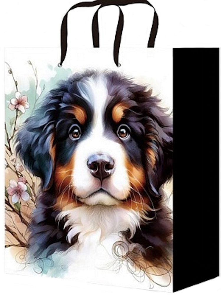 Optima Пакет подарочный с глянц.лам. 26,4*32,7*8см (L) Песик и веточки, 128г