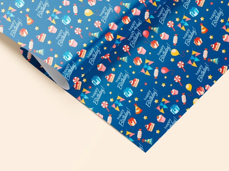 Упаковочная бумага С днем рождения (70*100см, 10 л) "Собственная разработка