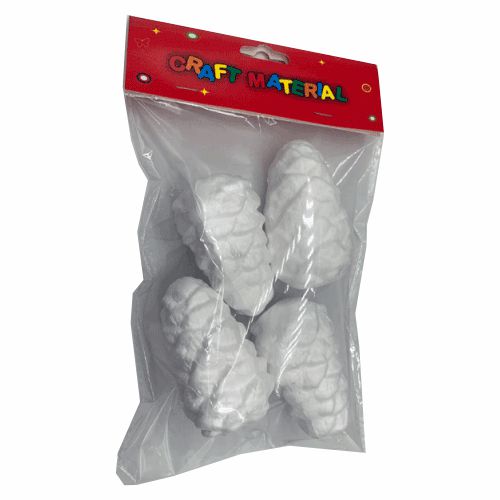 Набор д/декорирования deVente "Заготовка для декорирования. Шишки" 74x40 мм, 4 шт, белые, пенополистирол