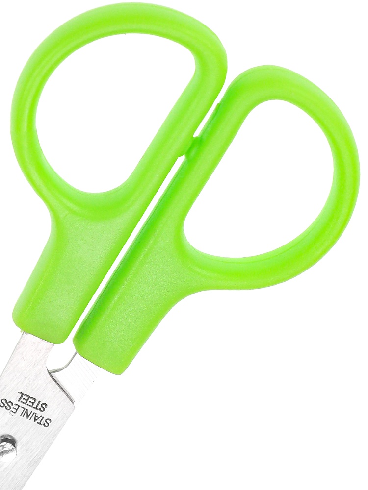 Ножницы детские 12 см. (НЖ-1165) с футляром для лезвий, зелёный